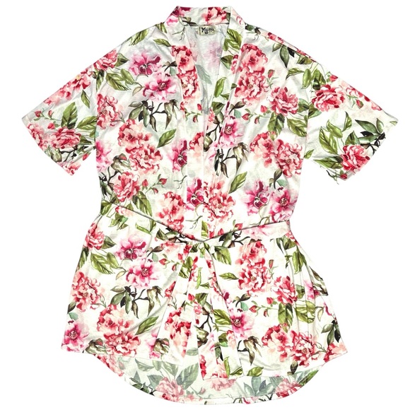 Show Me Your Mumu BRIE Robe Kimono Pink‎ Floral Bridal Beach Cover-Up One Size - Picture 4 of 16